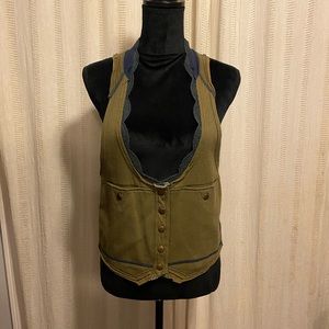 Rare vintage free people vest with crochet M